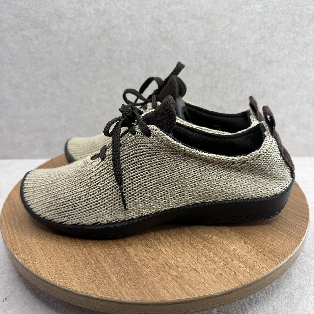 Arcopedico Shoes Womens Size 6.5 37 Beige Knit‎ Comfort Walking Sneakers Casual